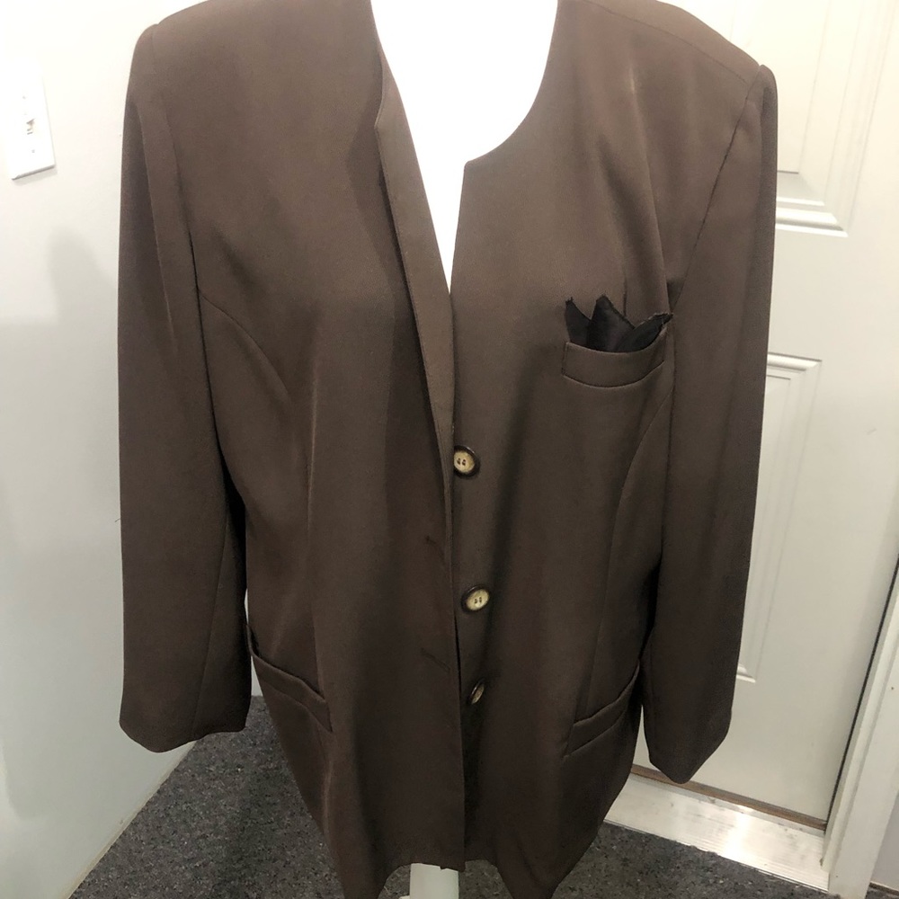 Ladies plus size chocolate brown business suit 22W